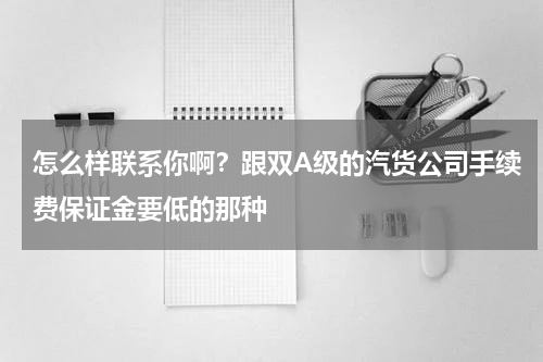 怎么样联系你啊？跟双A级的汽货公司手续费保证金要低的那种